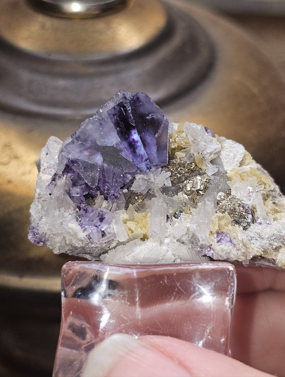 Fluorite With Pyrite And Quartz